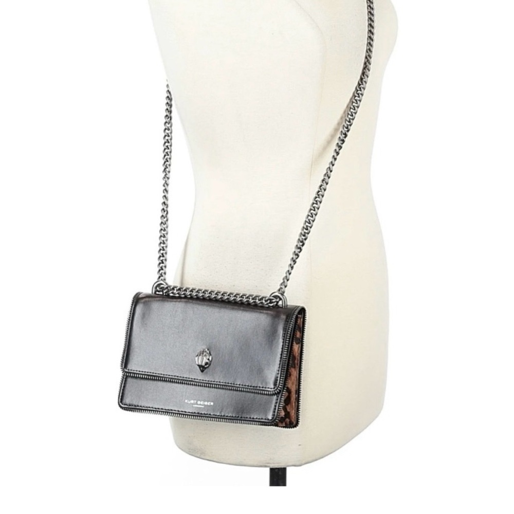 Kurt Geiger Leopard Print Crossbody Mini Handbag - Picture 2 of 12